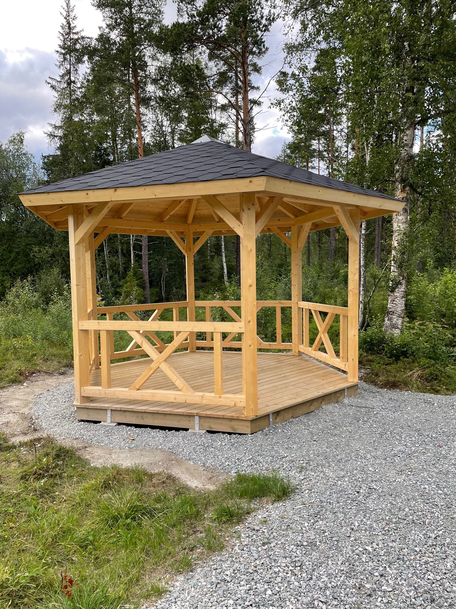 Paviljong intill Vallgravsbäcken vid Långå Skans. Foto: Elin Settling